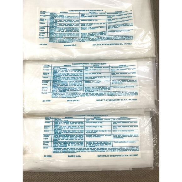 Vintage 3 Lot Woolworths Happy Home Tailored Curtain Panels 42" x 63" White NOS - Picture 5 of 9